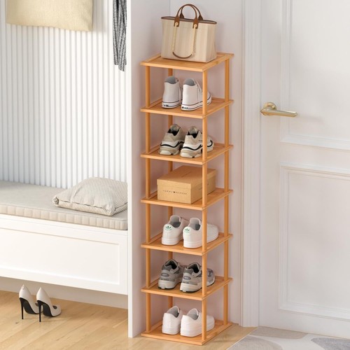 Bamboo free standing shoe - standing, rack