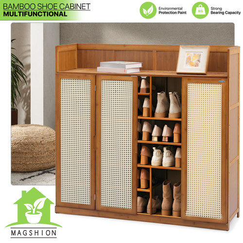 Tier bamboo shoe rack - 7-tier,